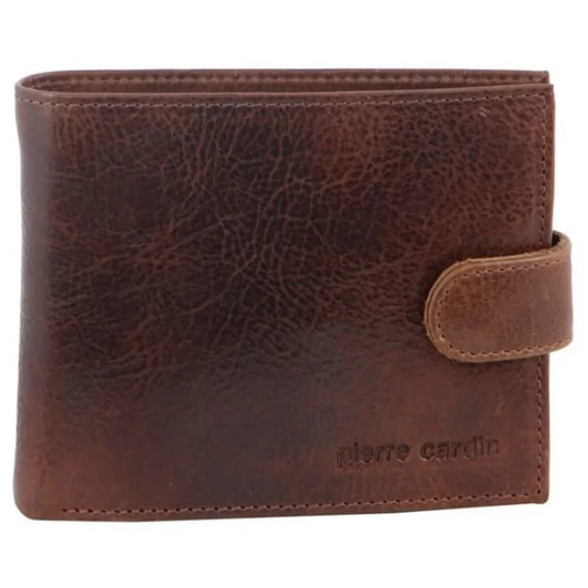 PIERRE CARDIN ITALIAN LEATHER MEN's WALLET/CARD HOLDER - COGNAC