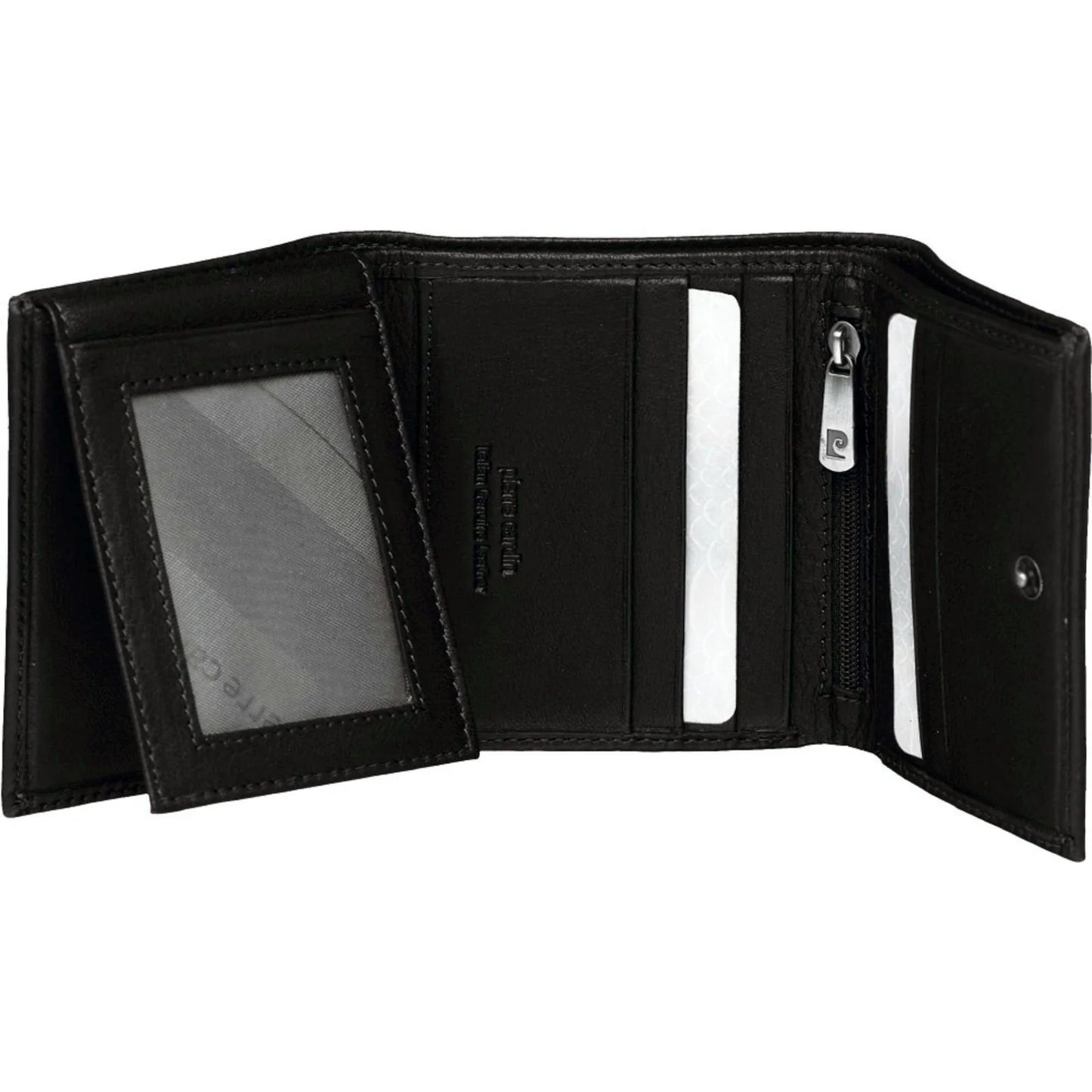 PIERRE CARDIN LEATHER MEN'S TRI-FOLD WALLET - BLACK