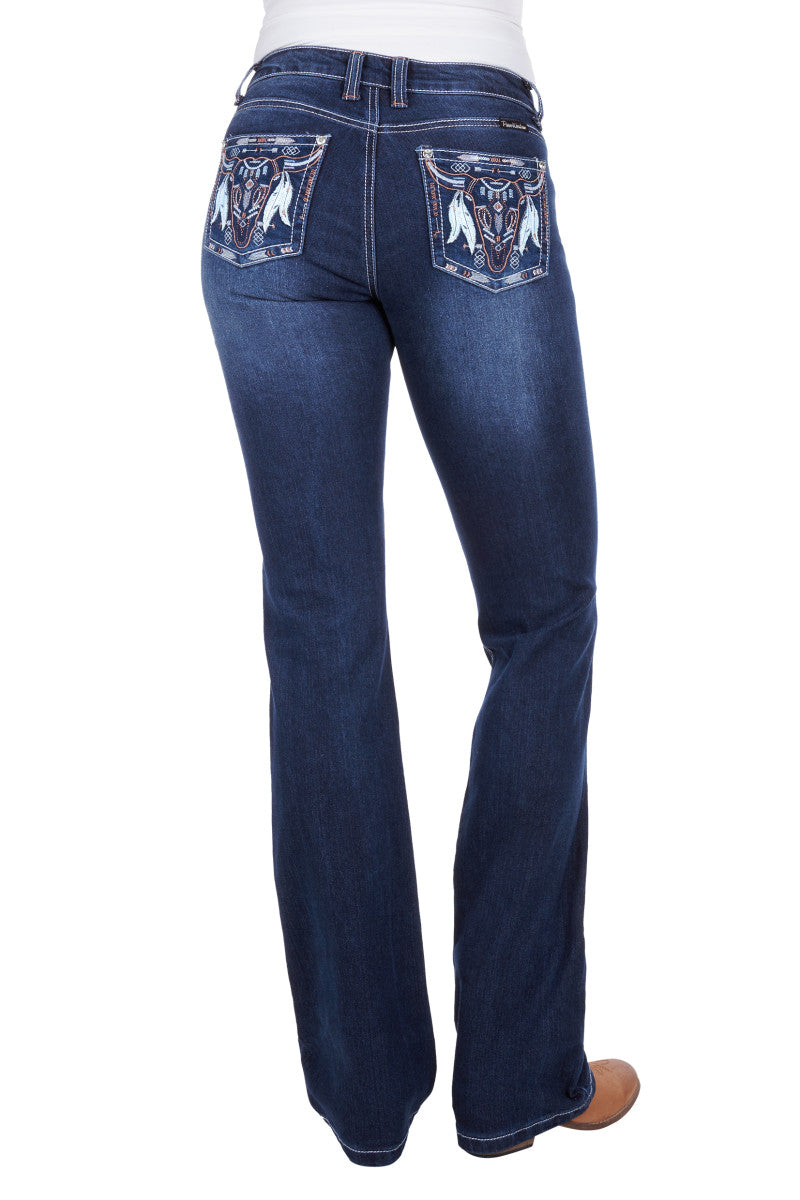 PURE WESTERN WOMENS BETTINA RELAXED RIDER JEAN