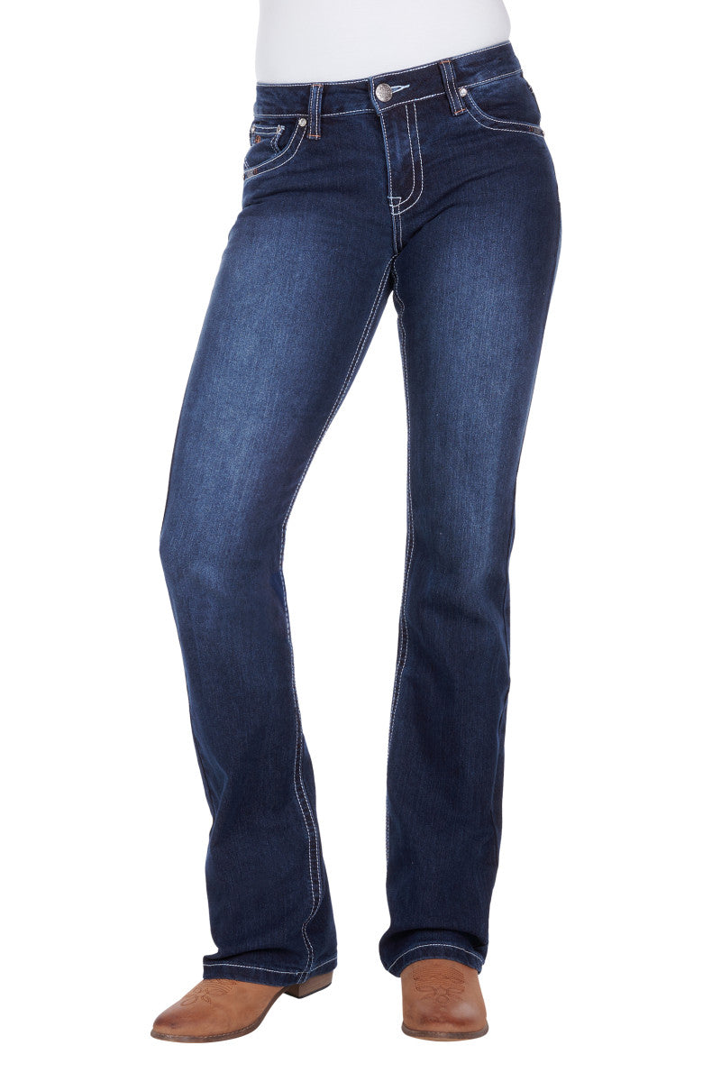 PURE WESTERN WOMENS BETTINA RELAXED RIDER JEAN