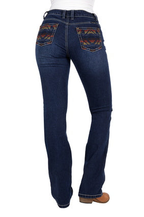 PURE WESTERN WOMENS OLA RELAXED RIDER JEAN (EVENING SKY) 36"LEG