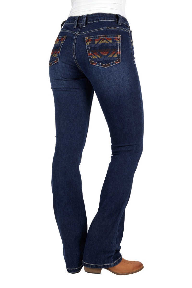 PURE WESTERN WOMENS OLA RELAXED RIDER JEAN (EVENING SKY) 36"LEG