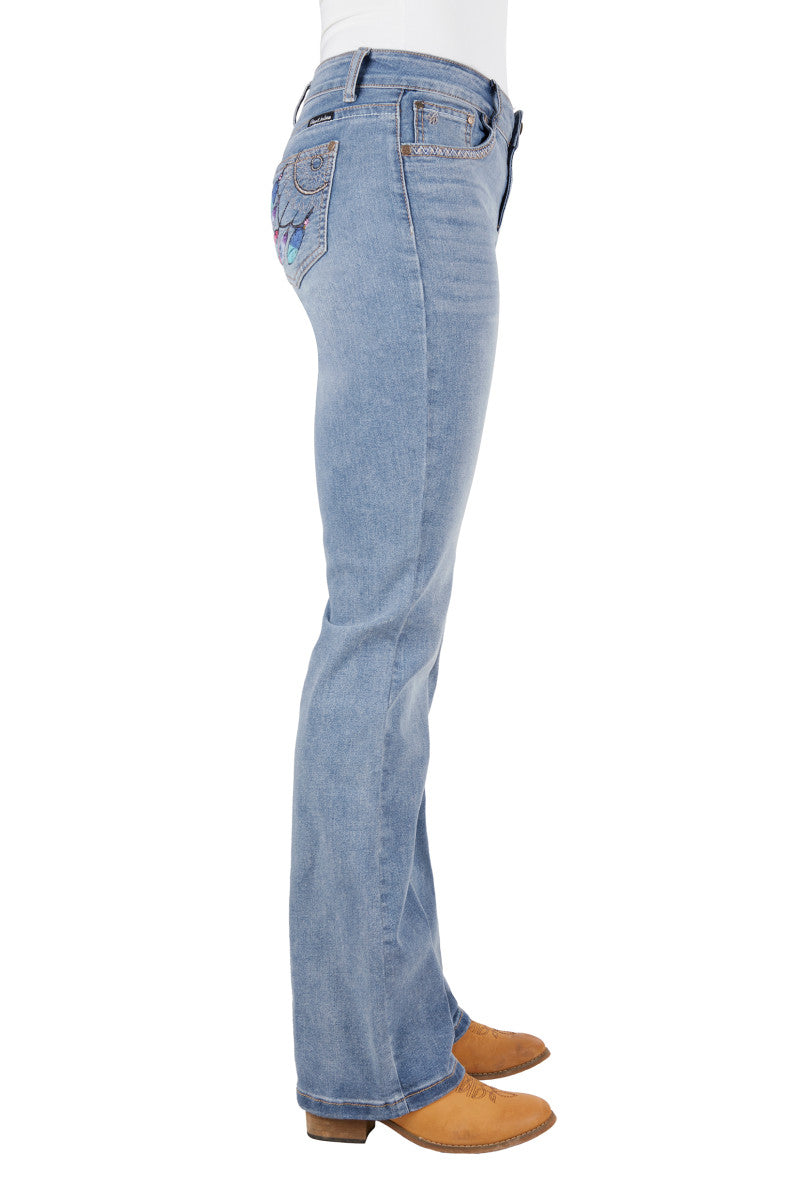 PURE WESTERN WOMENS SUNNY BOOT CUT JEAN - 34LEG