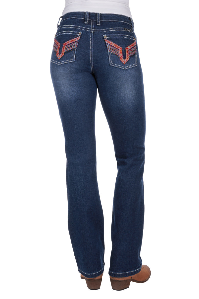 PURE WESTERN WOMENS AZTEC BOOT CUT JEAN