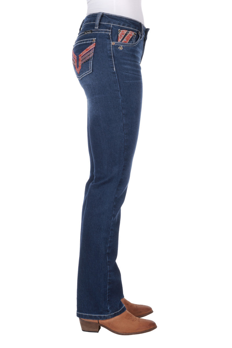 PURE WESTERN WOMENS AZTEC BOOT CUT JEAN