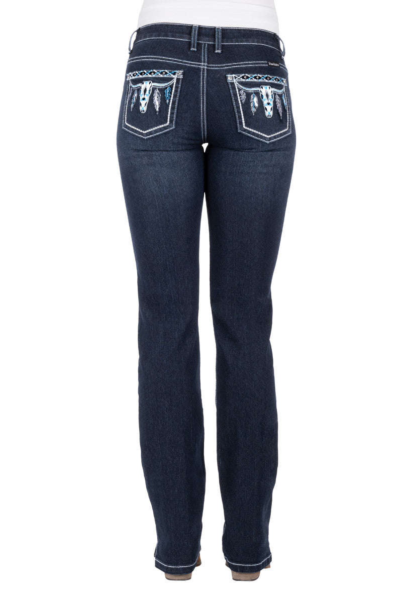 PURE WESTERN WOMENS RAINA STRAIGHT LEG JEAN 34LEG