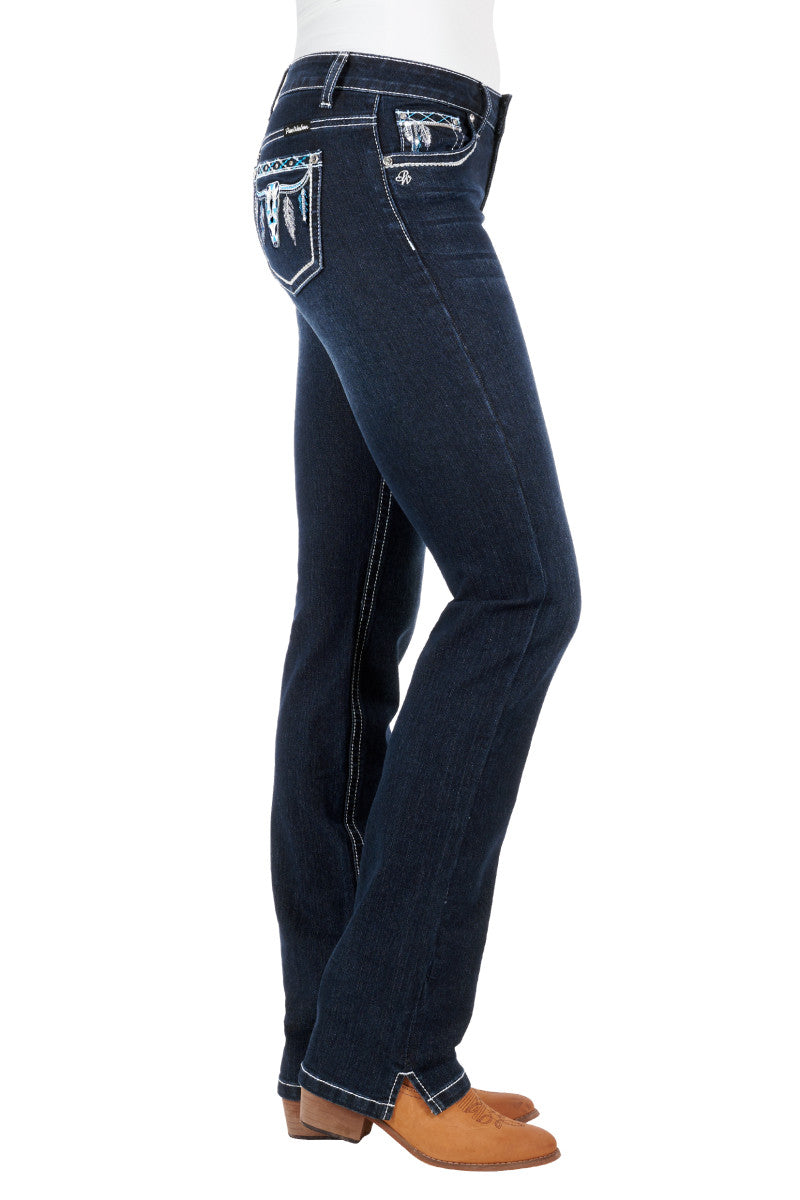 PURE WESTERN WOMENS RAINA STRAIGHT LEG JEAN 34LEG