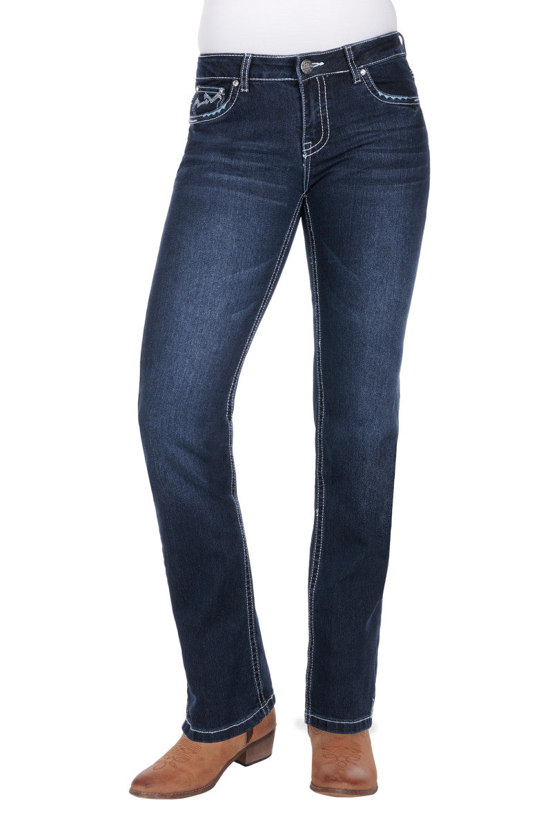 PURE WESTERN WOMENS GERALDINE STRAIGHT LEG JEAN