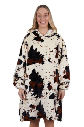 PURE WESTERN PW COW PRINT SNUGGLE HOODIE