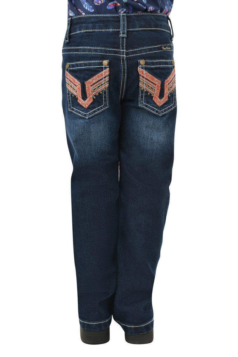 PURE WESTERN GIRLS AZTEC BOOT CUT JEAN