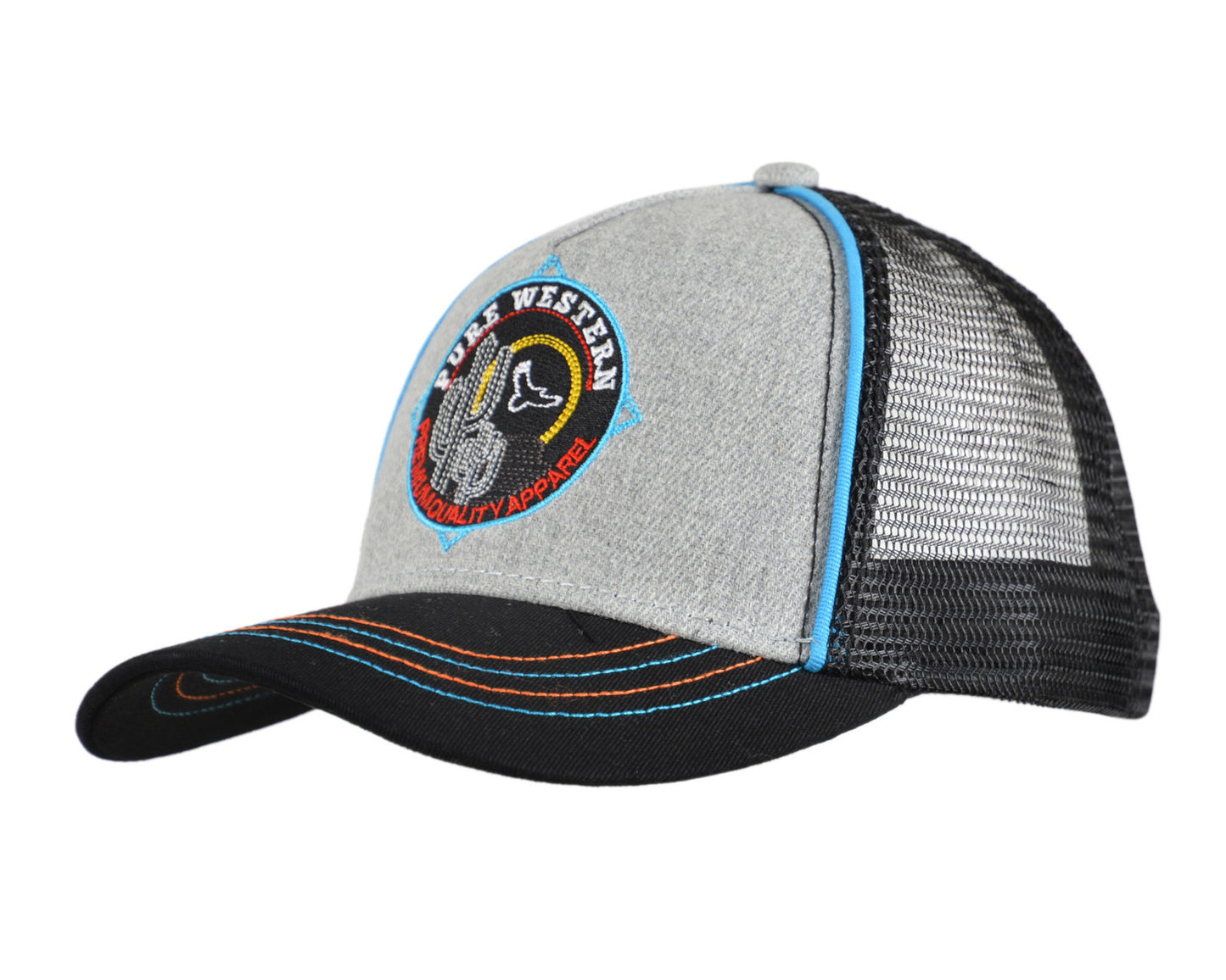 PURE WESTERN KIDS CHARLIE TRUCKER CAP (GREY)