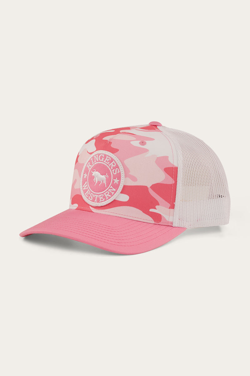 RINGERS WESTERN SIGNATURE BULL TRUCKER CAP - PINK CAMO