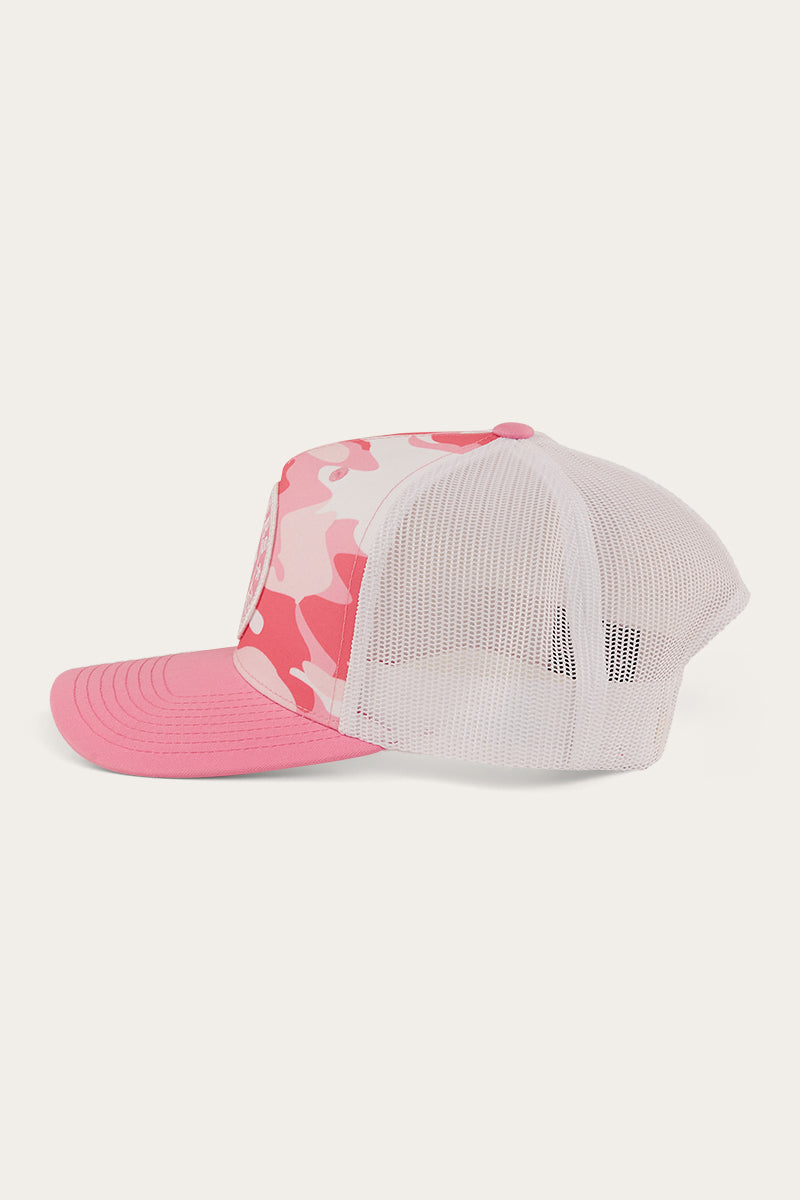 RINGERS WESTERN SIGNATURE BULL TRUCKER CAP - PINK CAMO