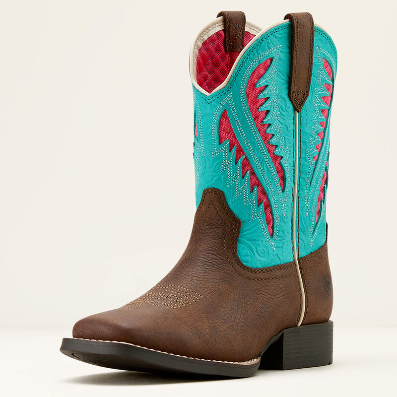 Ariat Quickdraw VentTEK Western Boot - Rich Clay|Turquoise Floral Emboss