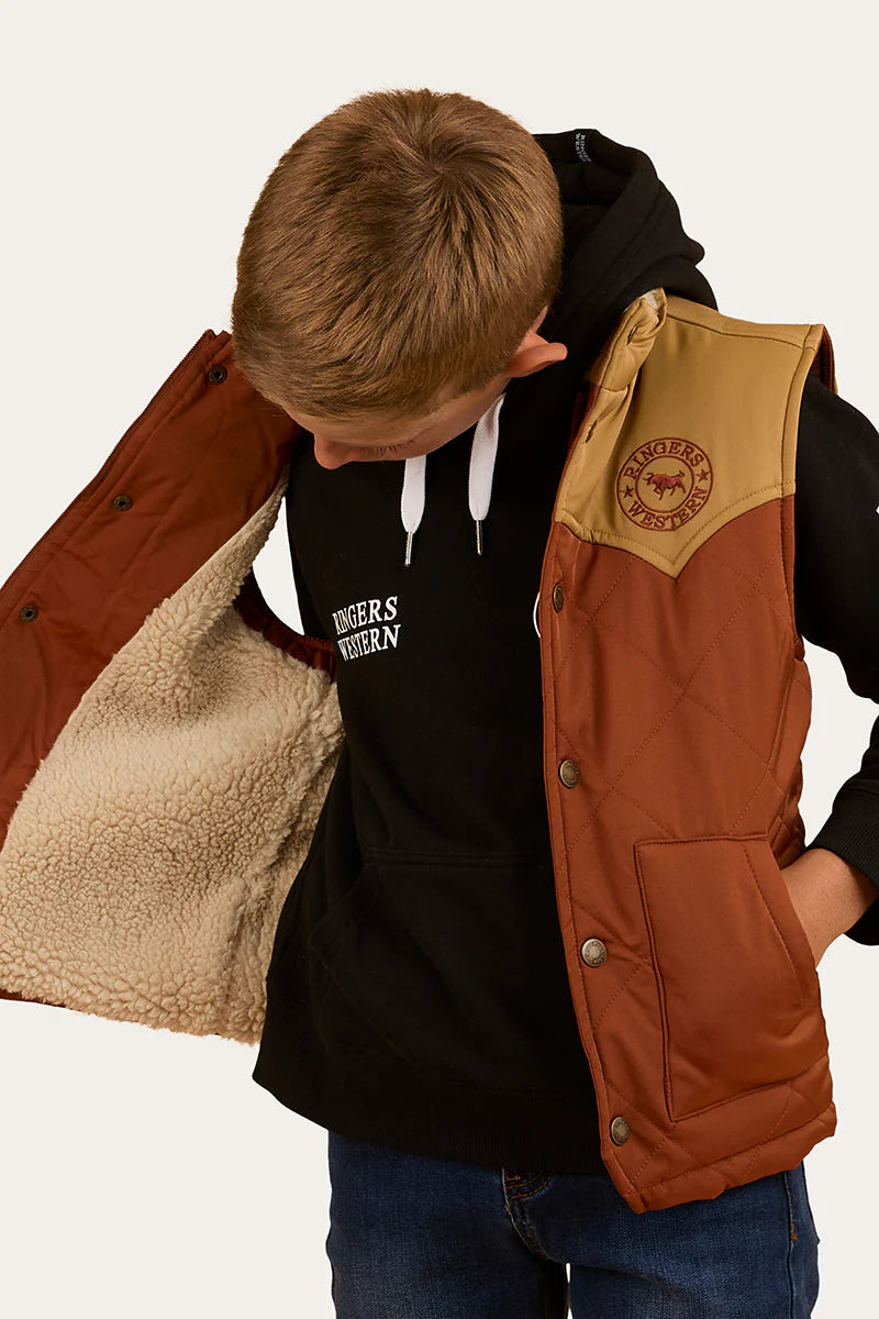 Ringers Western Kids Kynuna Puffer Vest - Tobacco / Tan