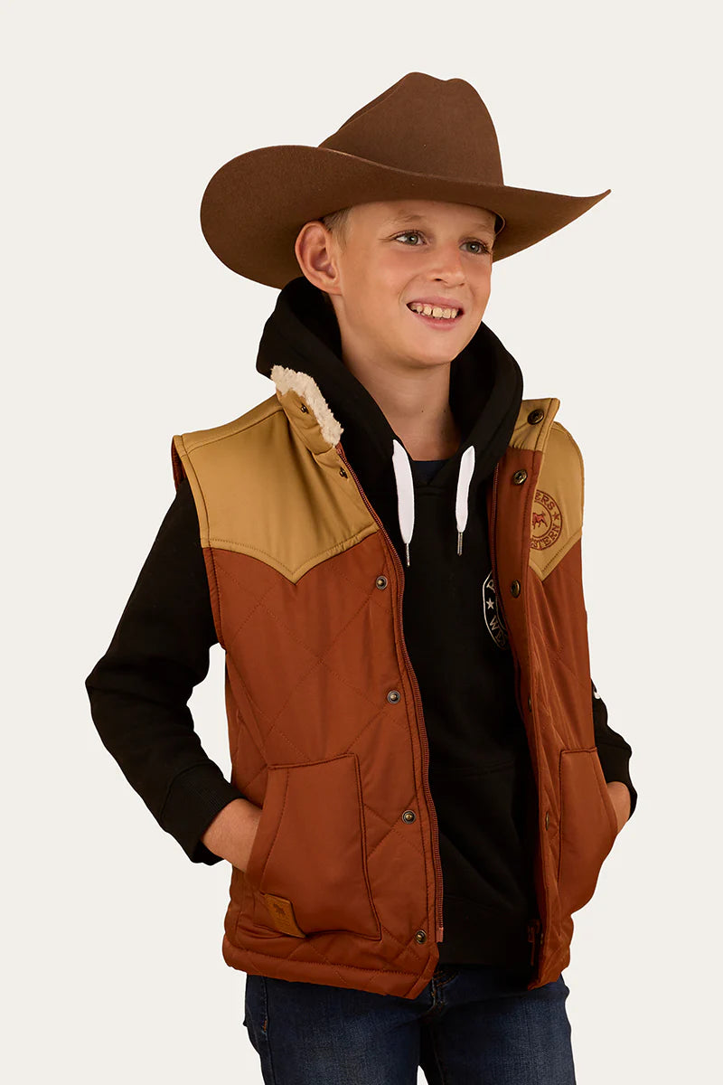 Ringers Western Kids Kynuna Puffer Vest - Tobacco / Tan