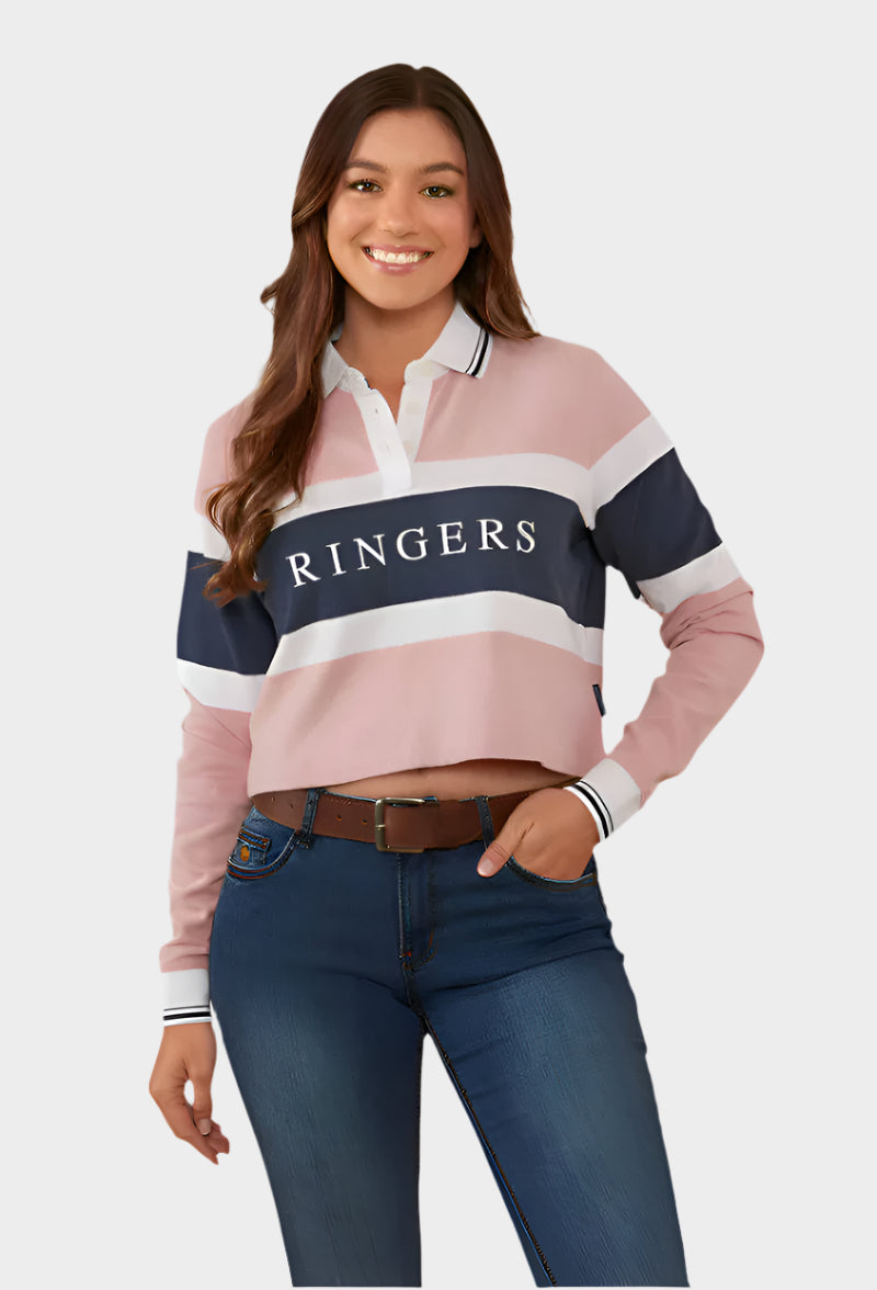 Ringers Western Alberta Women's Cropped Rugby Jersey_Pink