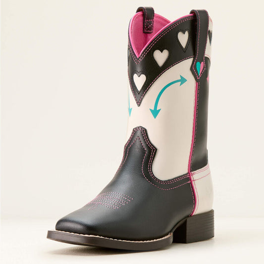 ARIAT GIRLS ROUND UP HEARTS MADISON AVENUE / CLASSIC WHITE