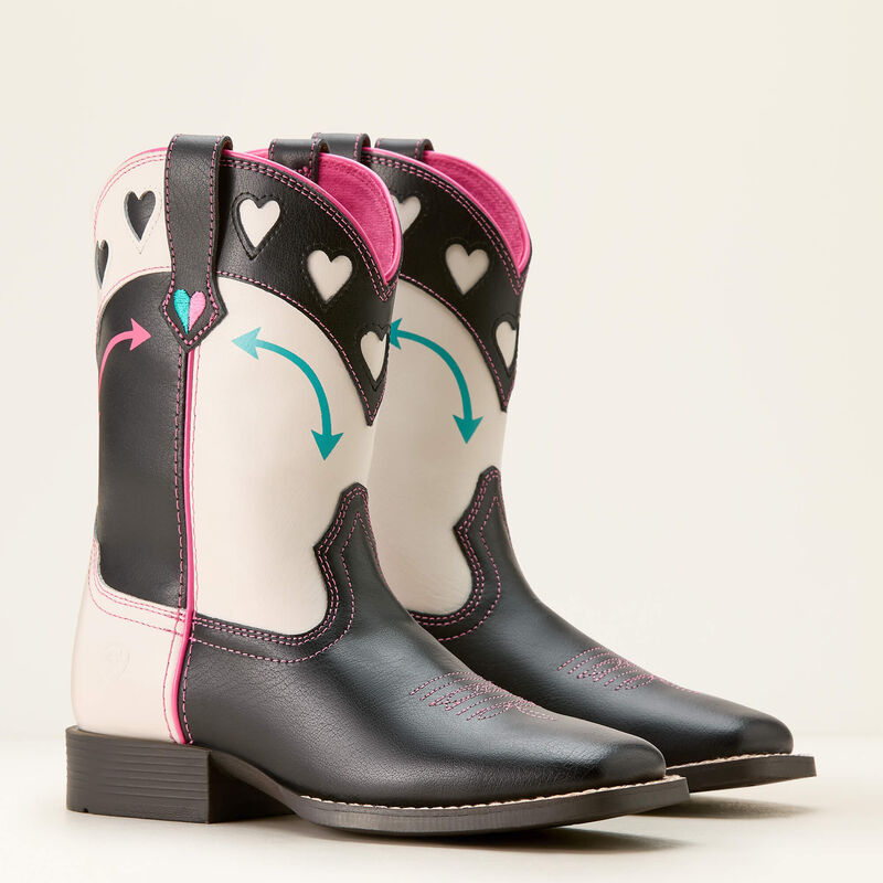 ARIAT GIRLS ROUND UP HEARTS MADISON AVENUE / CLASSIC WHITE