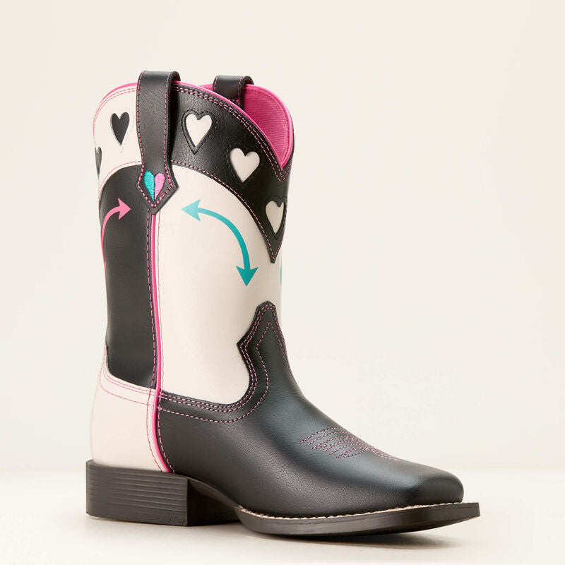 ARIAT GIRLS ROUND UP HEARTS MADISON AVENUE / CLASSIC WHITE