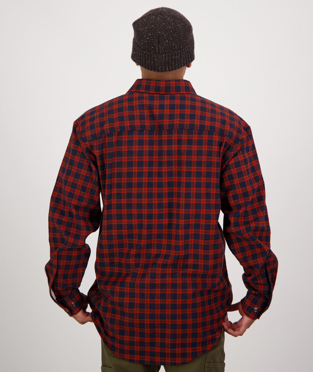 Swanndri Men's Full Placket Egmont - Red Lattice or Toffee Lattice