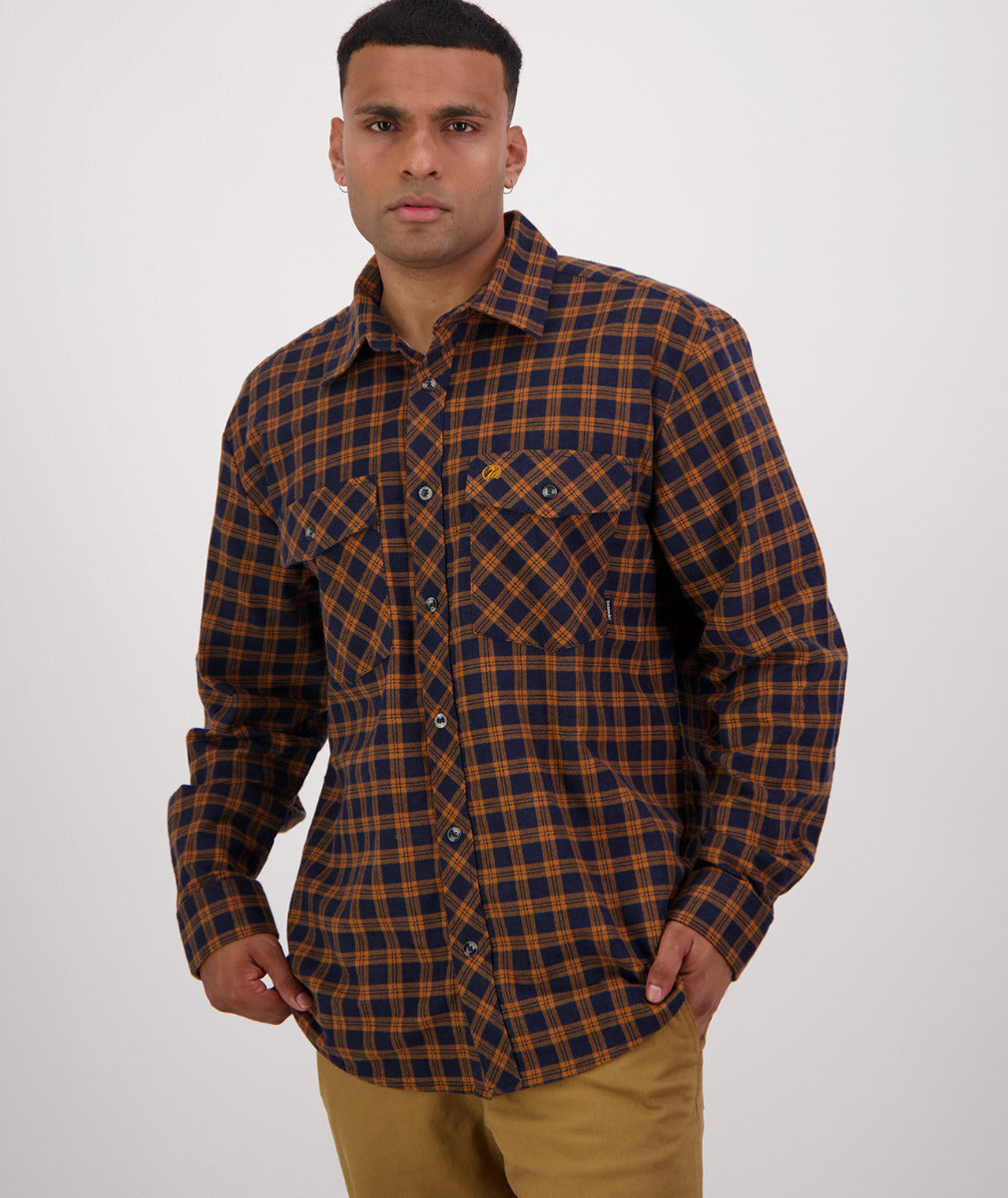 Swanndri Men's Full Placket Egmont - Red Lattice or Toffee Lattice