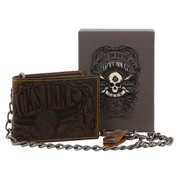 Jack's Inn Spade Men's Leather Wallet with Detachable Chain