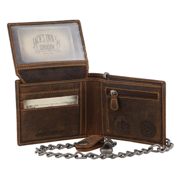 Jack's Inn Spade Men's Leather Wallet with Detachable Chain