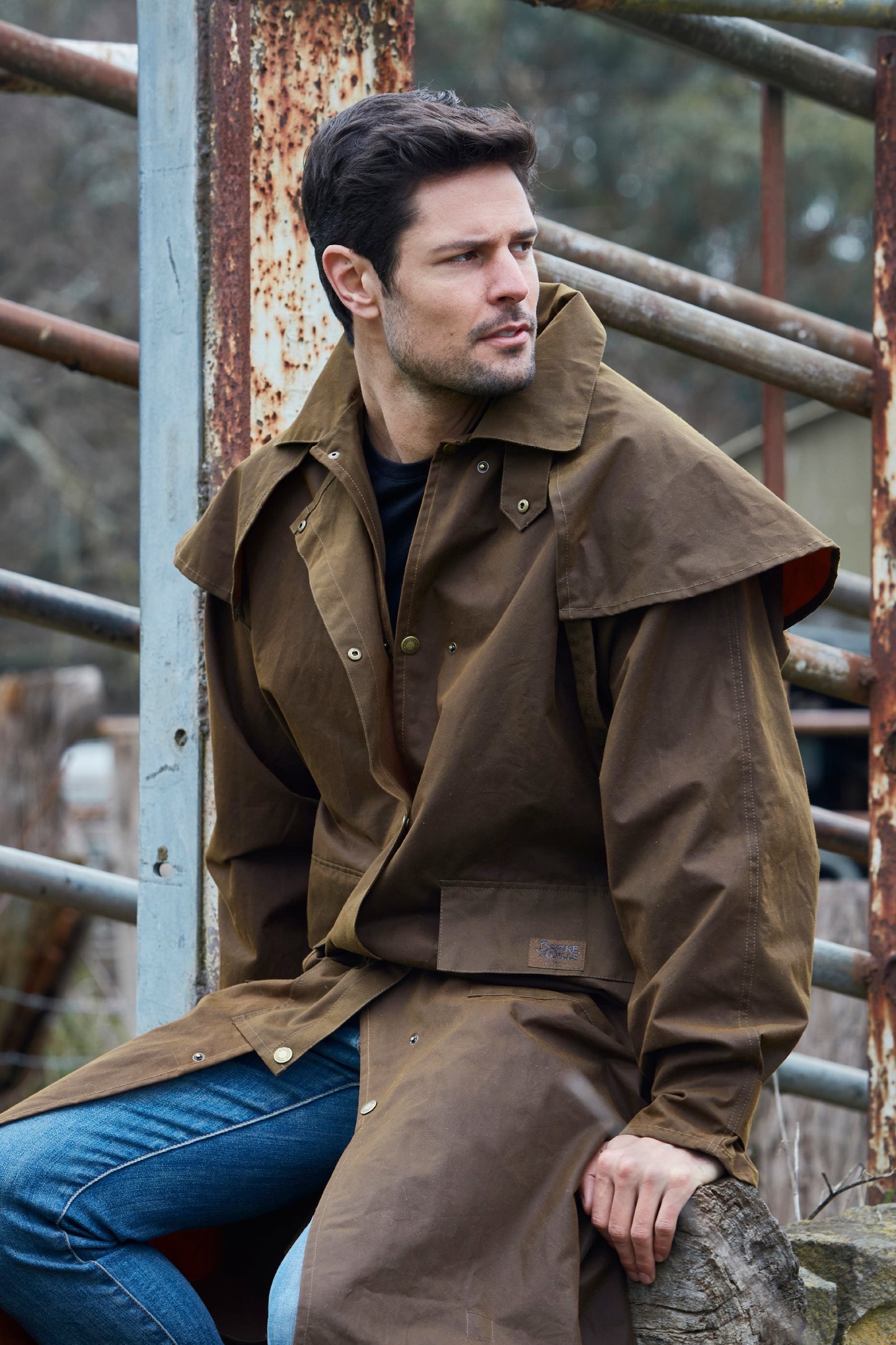 BURKE & WILLS STOCKMAN LONG COAT - BRONZE