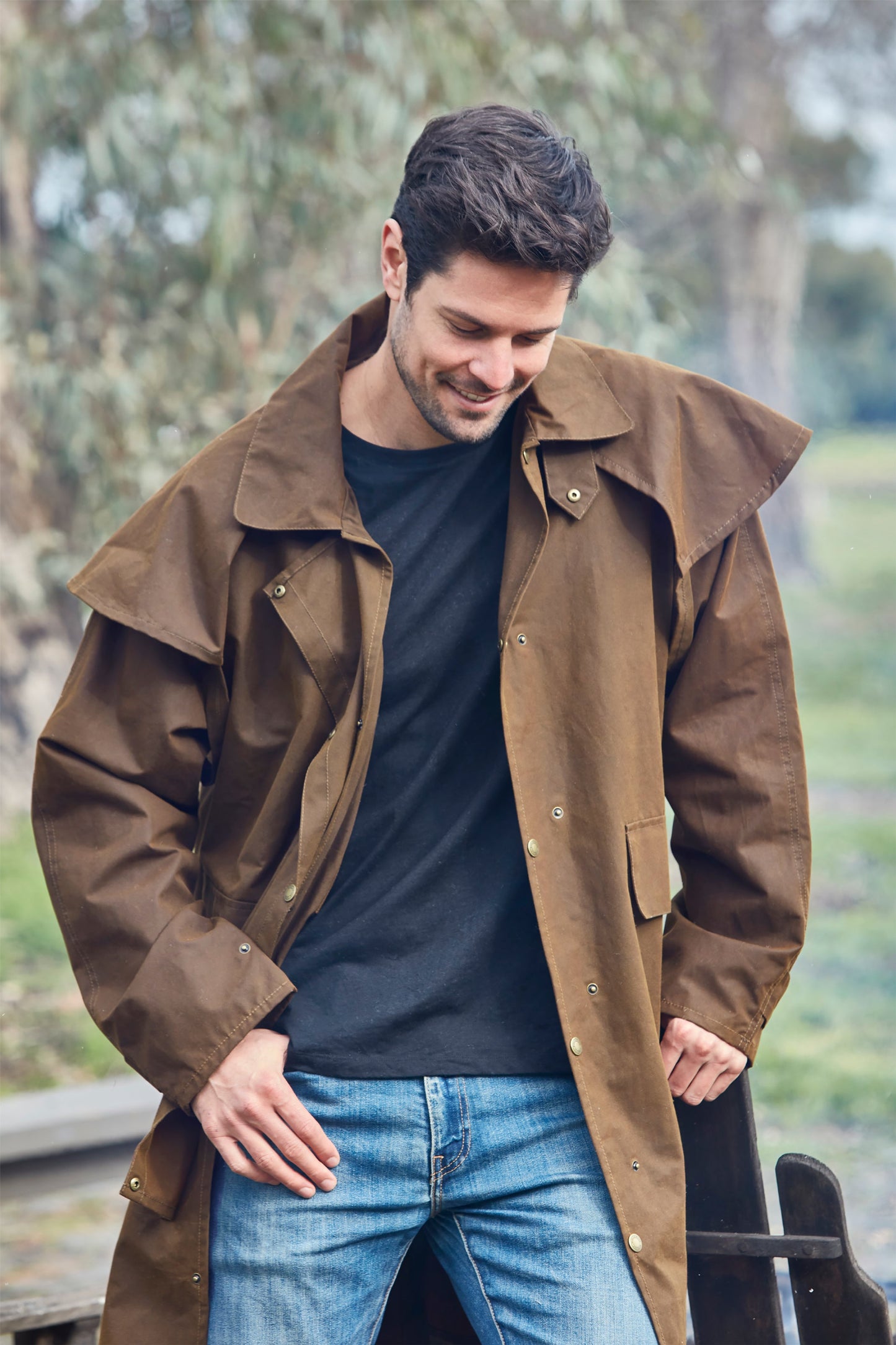 BURKE & WILLS STOCKMAN SHORT COAT - BRONZE