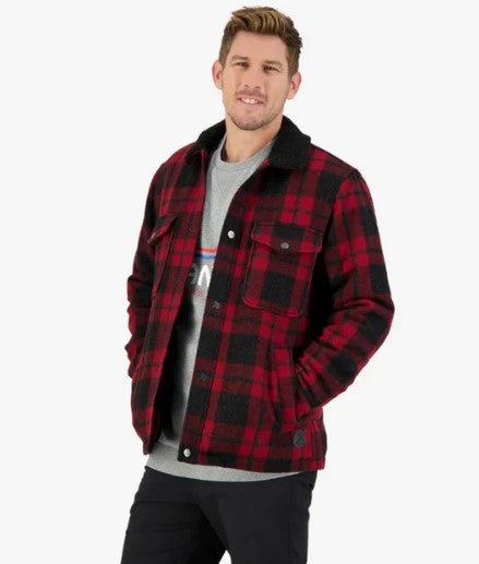 Swanndri Men's Kaituna Sherpa Lined Jacket (Merlot Check)