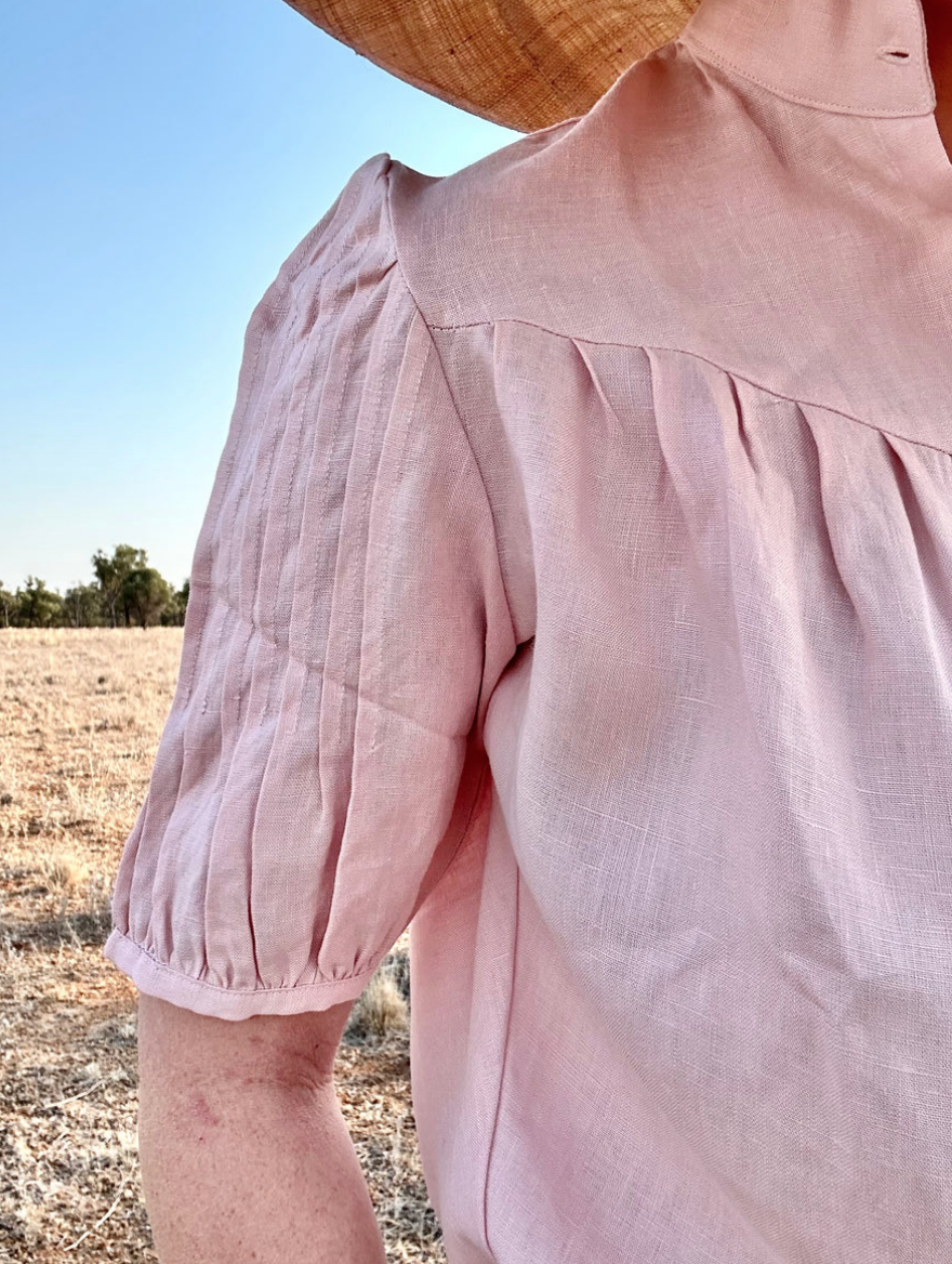 Black Colt Ava Pink Linen Shirt