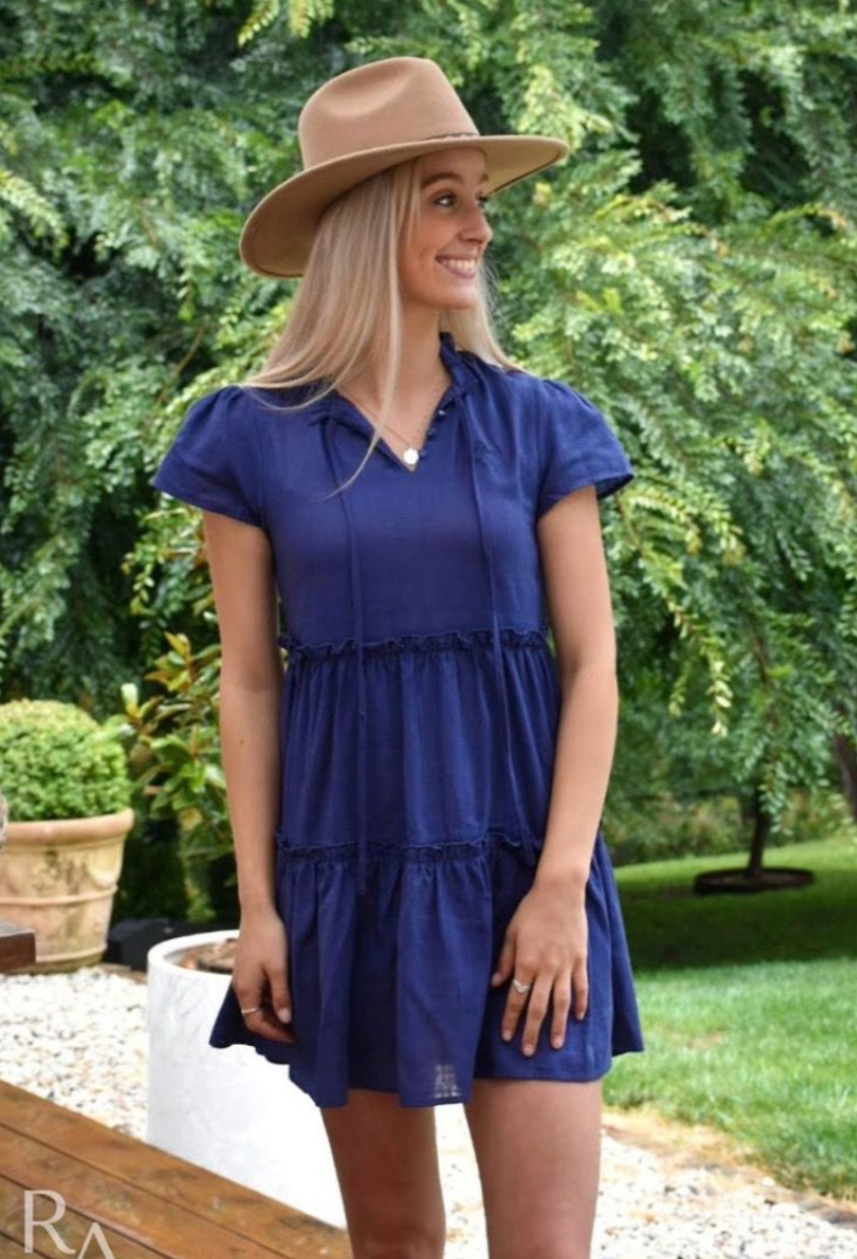 Black Colt Daisy Dress- Navy