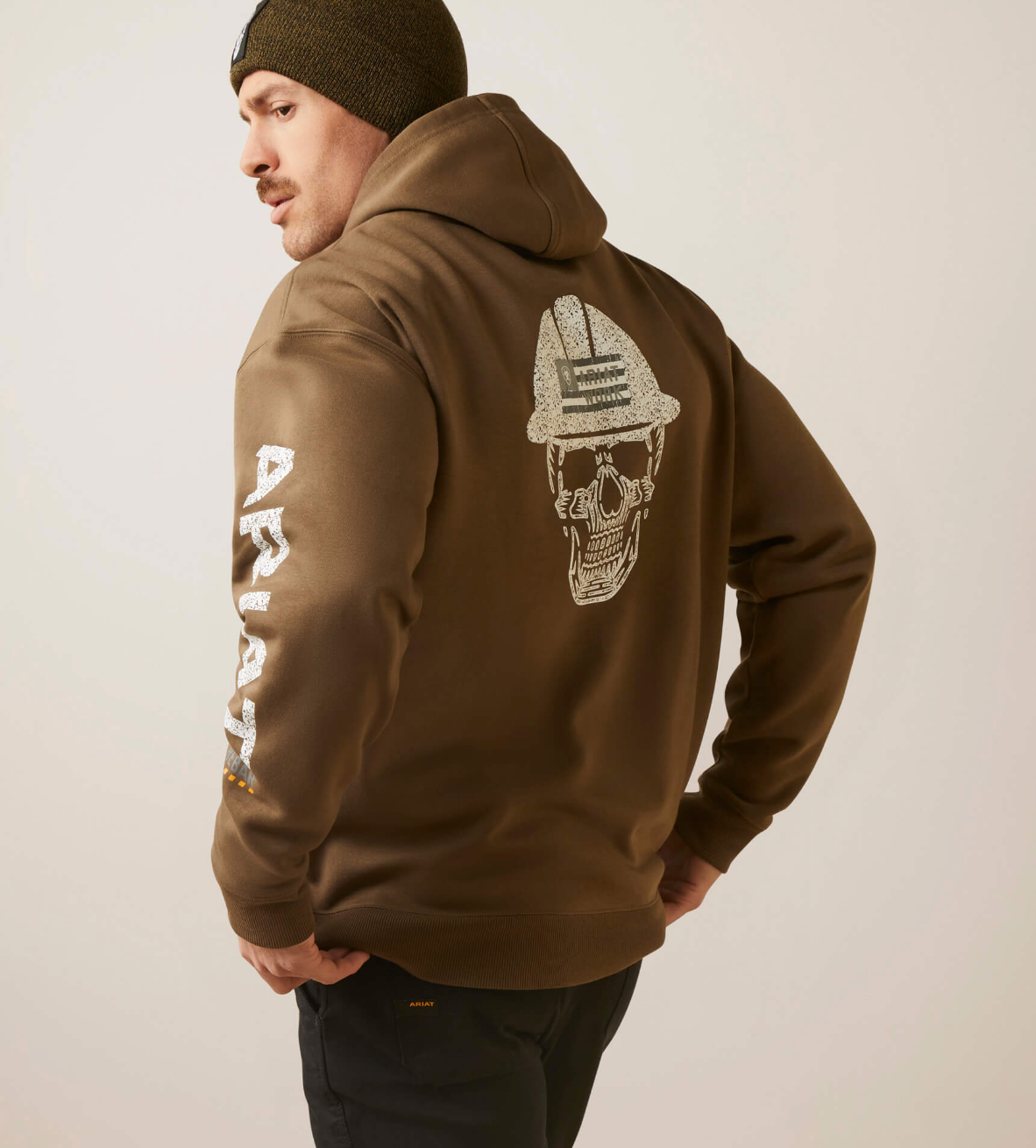 ARIAT Mens Rebar Roughneck Pullover Hoodie - Beech