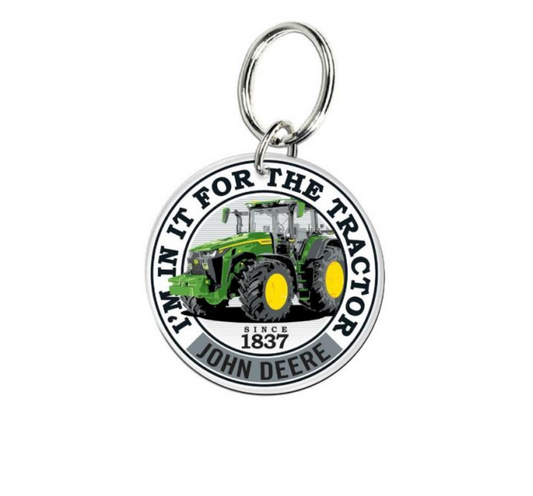 John Deere Premium Acrylic Keyring I'm in it for the Tractor