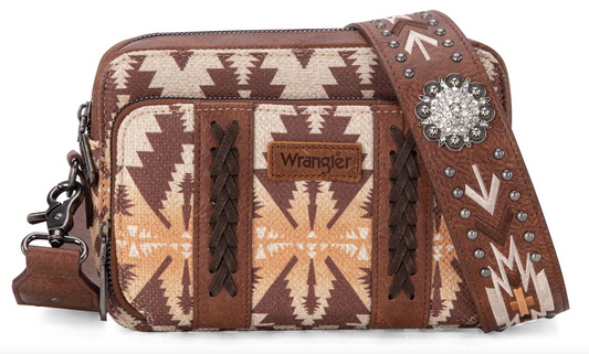 Wrangler Crossbody Purse Aztec Printed