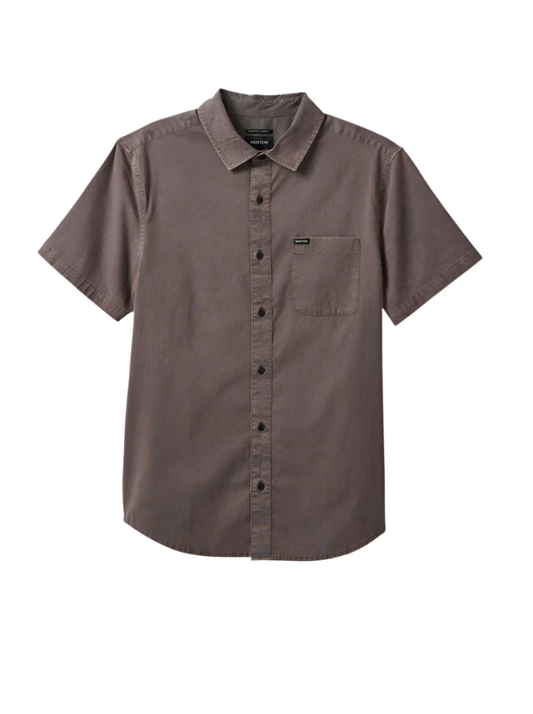 Brixton Men's Charter S/S Shirt - Charcoal Sol Wash