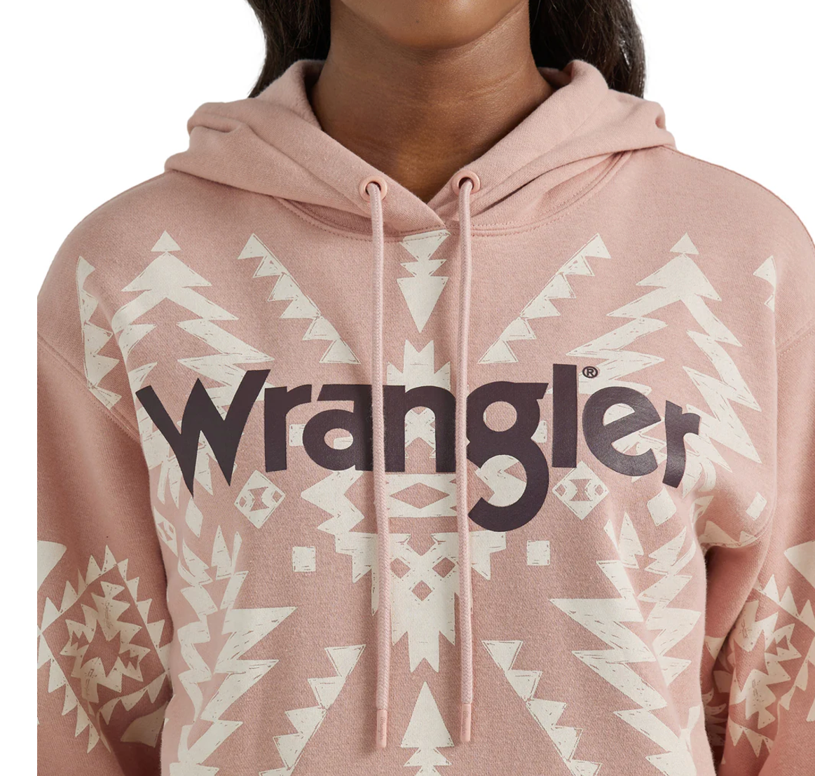 Wrangler Womens Pink Aztec Hoodie - Pink Geo