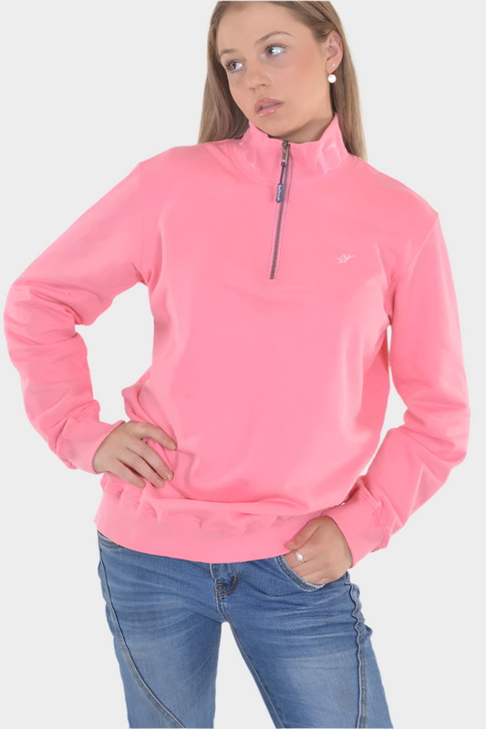 Bullrush Ladies Zip Sweat Embroidery 23 PINK