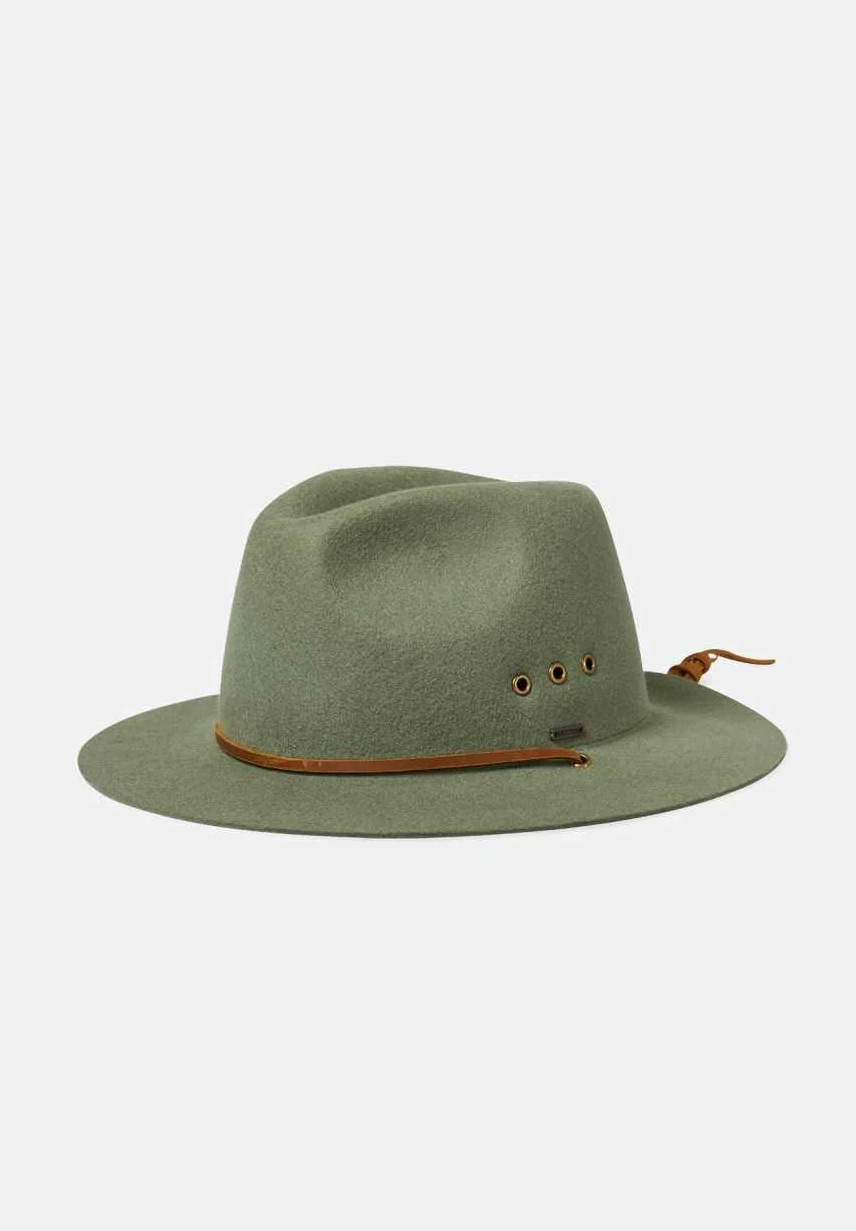 Brixton Wesley Weather Guard Packable Fedora - Light Moss