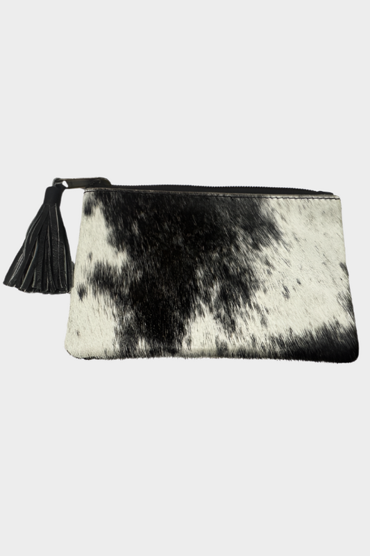 The Design Edge Grain Leather Small Tassel Cowhide Clutch – York (71015)