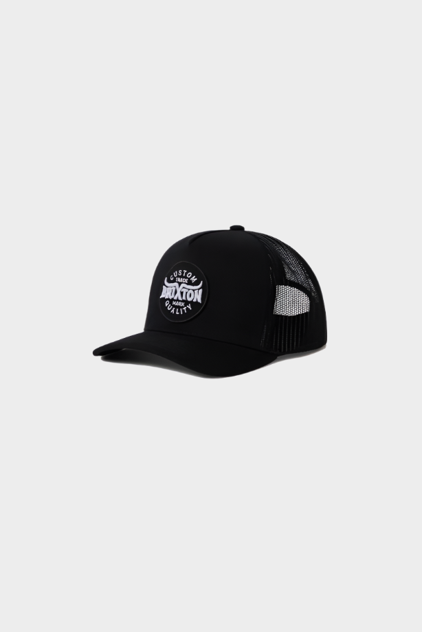 Brixton Gibson Trucker Cap in Black & Black-One Size