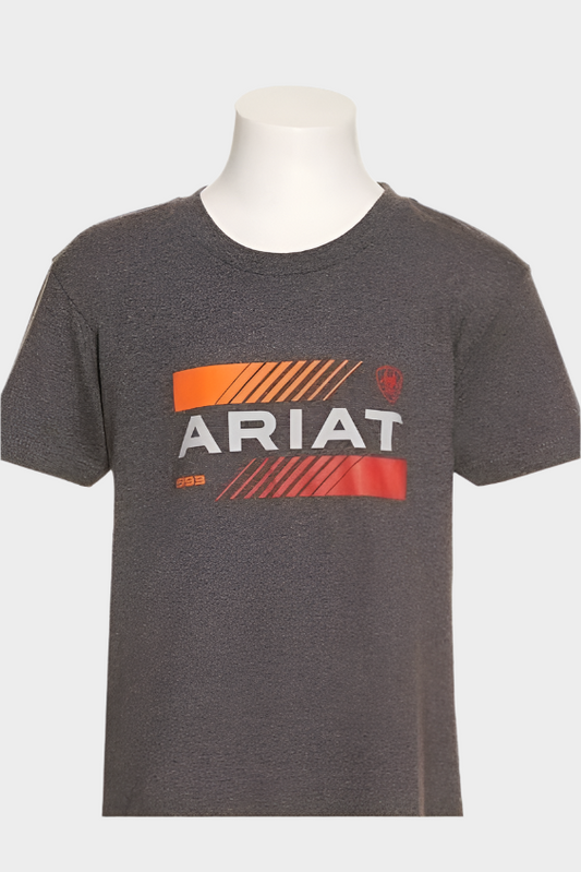 Ariat Boys Octane Stack Short Sleeve T-Shirt - Charcoal Heather