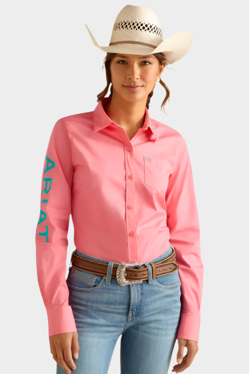 Ariat Women's Team Kirby Stretch Long Sleeve Shirt - Camellia Rose (10048752)