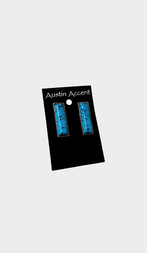 Austin Accent Earring Post Rectangle Turquoise