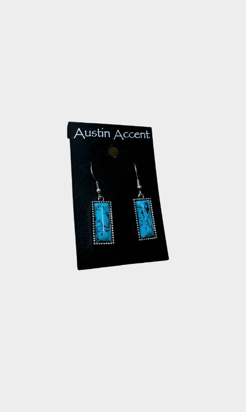 Austin Accent Earrings Dangle Rectangle Turquoise