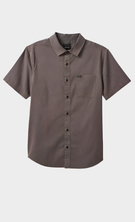 Brixton Men's Charter S/S Shirt - Charcoal Sol Wash