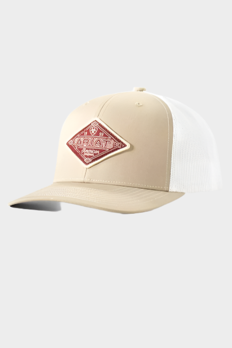 Ariat Western Mens Cap Baseball Hat 1993 Ariat - American Patch Cream