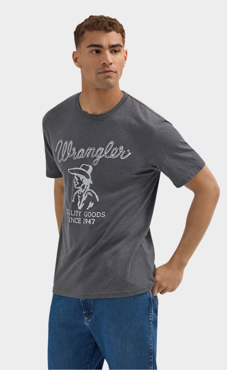 Wrangler Men's Rope Emblem Graphic T-shirt - Asphalt Heather