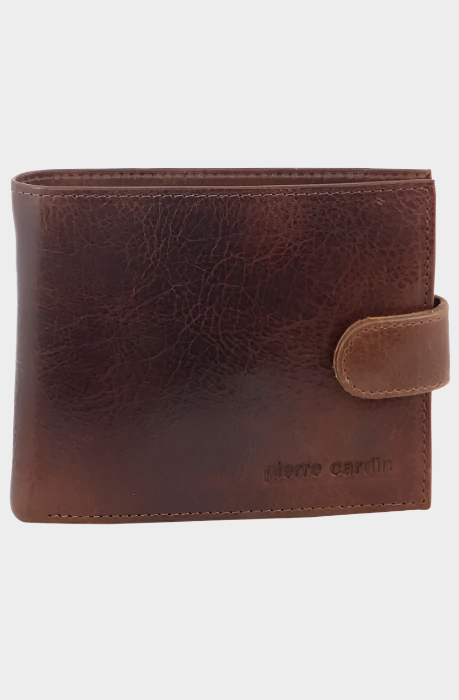 PIERRE CARDIN ITALIAN LEATHER MEN's WALLET/CARD HOLDER - COGNAC